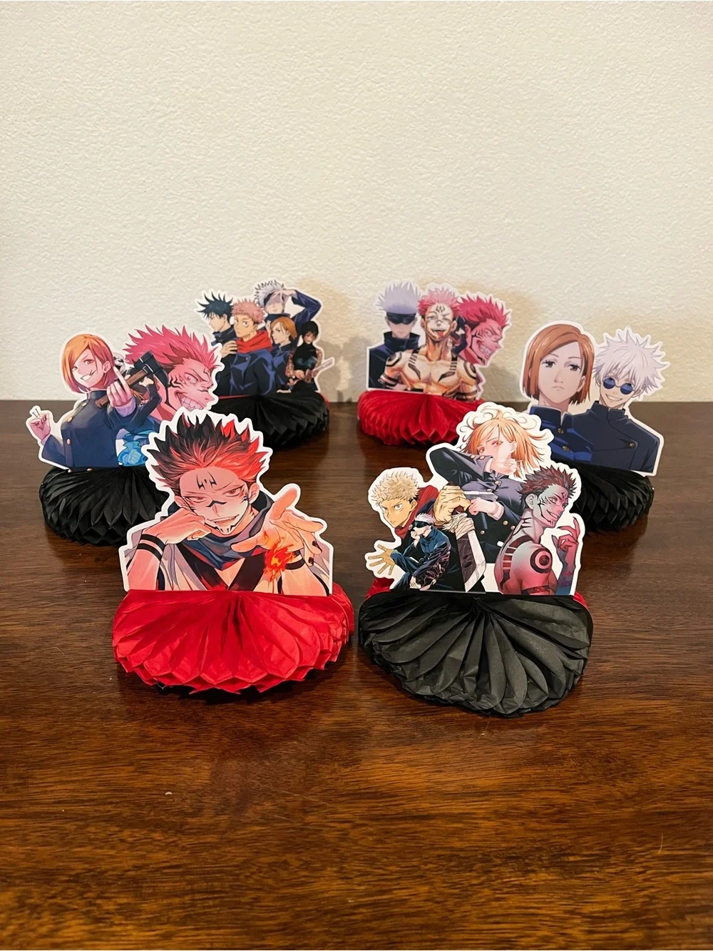 Jujutsu Kaisen Table Centerpieces - Red & Black Anime Set Party Decorations